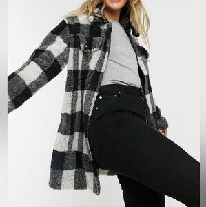 Levi's Check Sherpa Oversized Coat | S